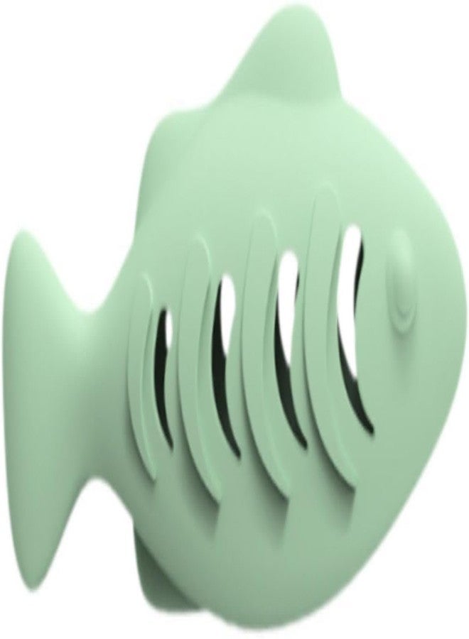 VALUEVIBES فرشاة أسنان ولعبة تسنين للقطط على شكل سمكة من السيليكون من فاليو فايبز - لعبة للقطط وموزع طعام للقطط المنزلية (أخضر) - Image 1